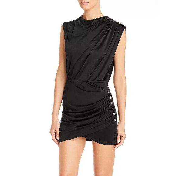 IRO WP33MANAIA Women's Sz 40 Black Sleeveless Manaia Draped Dress - Picture 11 of 11